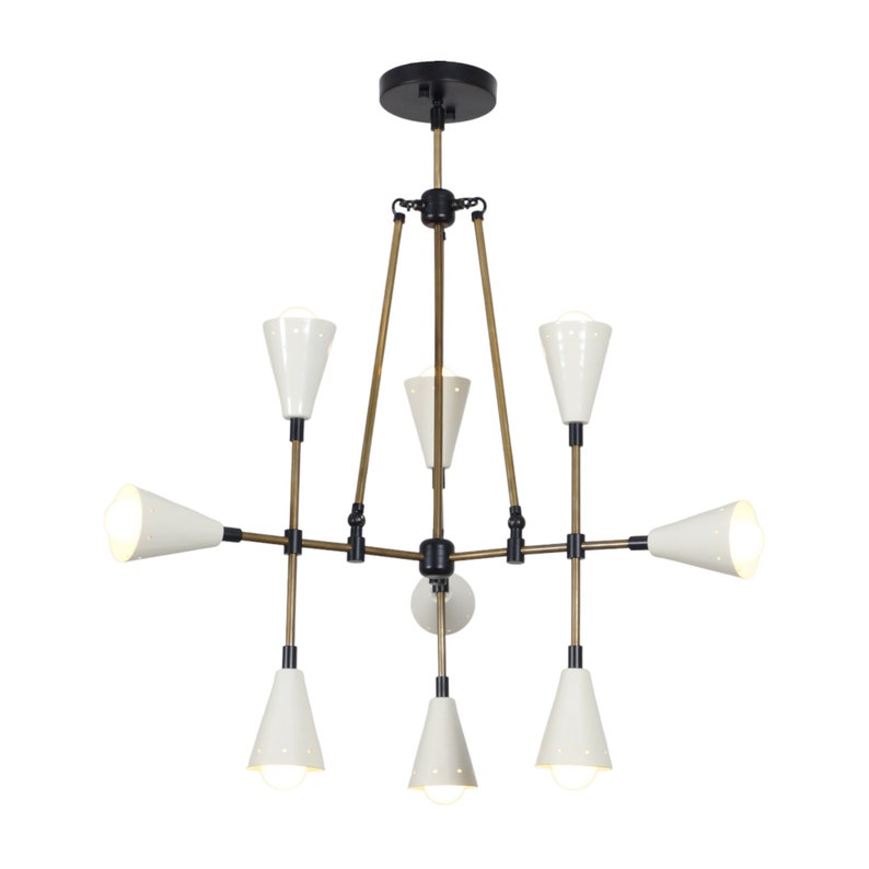 Mid Century Sputnik 9 Light Chandelier Modern Handmade Brass Ceiling Light Fixture