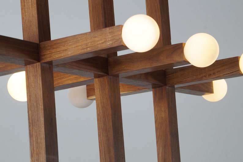 Thirteen Globe Handmade Sputnik Wood Chandelier Pendant Light Fixture Globe Pendant
