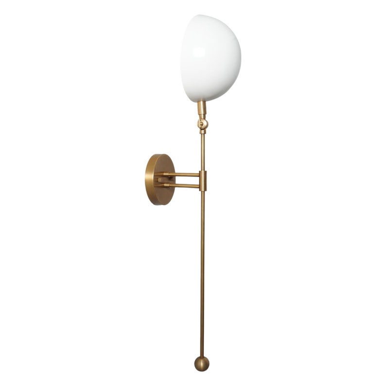 Single Light Articulated Shade Sputnik Raw Brass Wall Lamp Beside Wall Sconce Handmade Brass Wall Sconce
