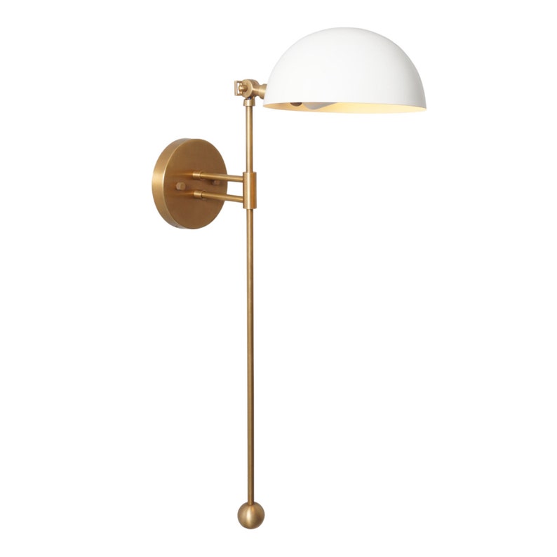 Single Light Articulated Shade Sputnik Raw Brass Wall Lamp Beside Wall Sconce Handmade Brass Wall Sconce