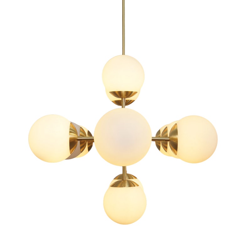 12 Light Globe Mid Century Brass Sputnik Ceiling chandelier light Fixture