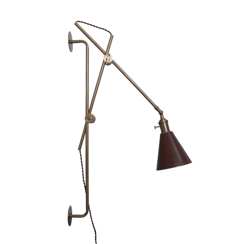 Single Light Modern Brass Articulated Wall sconce - Brass Wall lighting Fixture - Handmade Brass Lighting