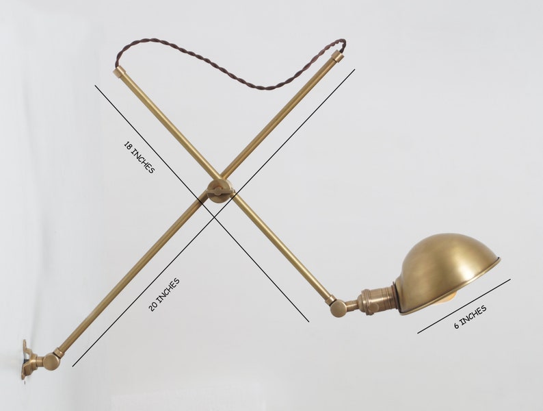Handmade Swing Arm Articulated Wall Lamp - Stilnovo Style Brass Wall Sconce