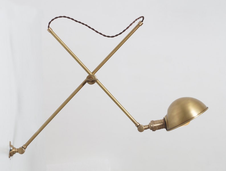 Handmade Swing Arm Articulated Wall Lamp - Stilnovo Style Brass Wall Sconce