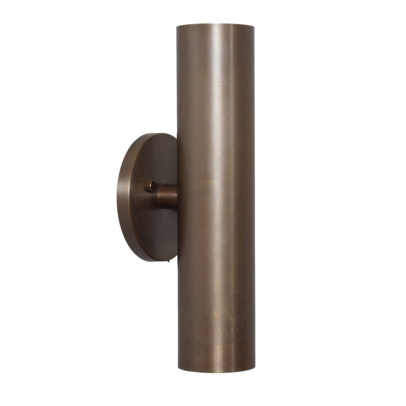 Handmade Brass Cylinder Shades Vintage Wall Sconce Raw Brass Sputnik Beside Wall Lamp