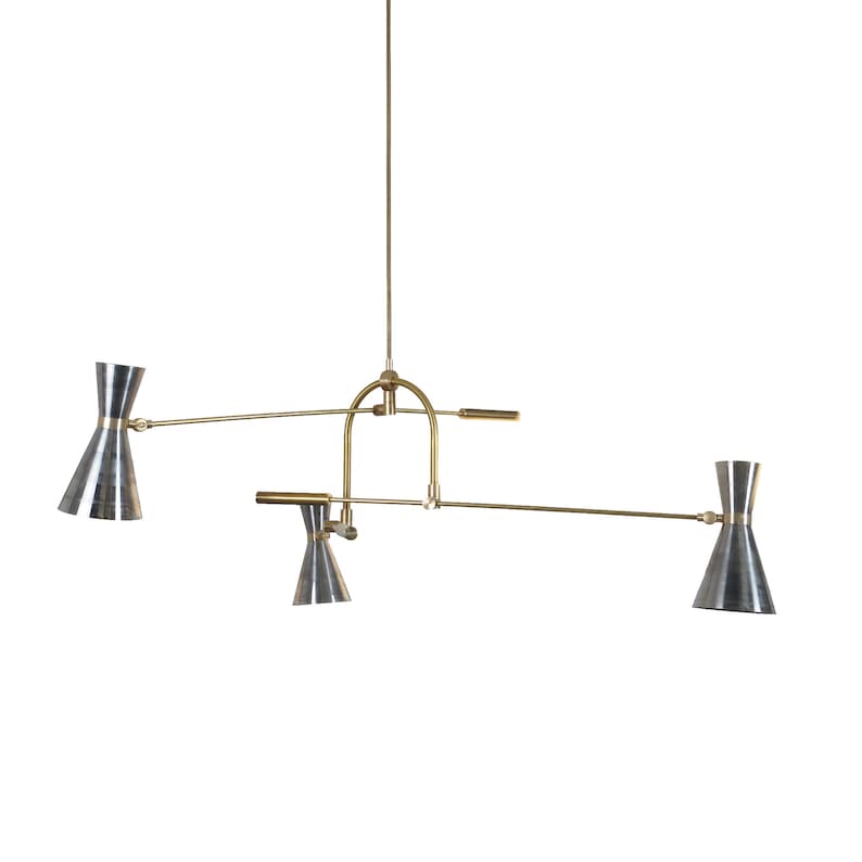 Mid Century Brass Sputnik Suspension Ceiling Chandelier Modern Handmade Brass Three Arm Chandelier Ceiling Light Fixture