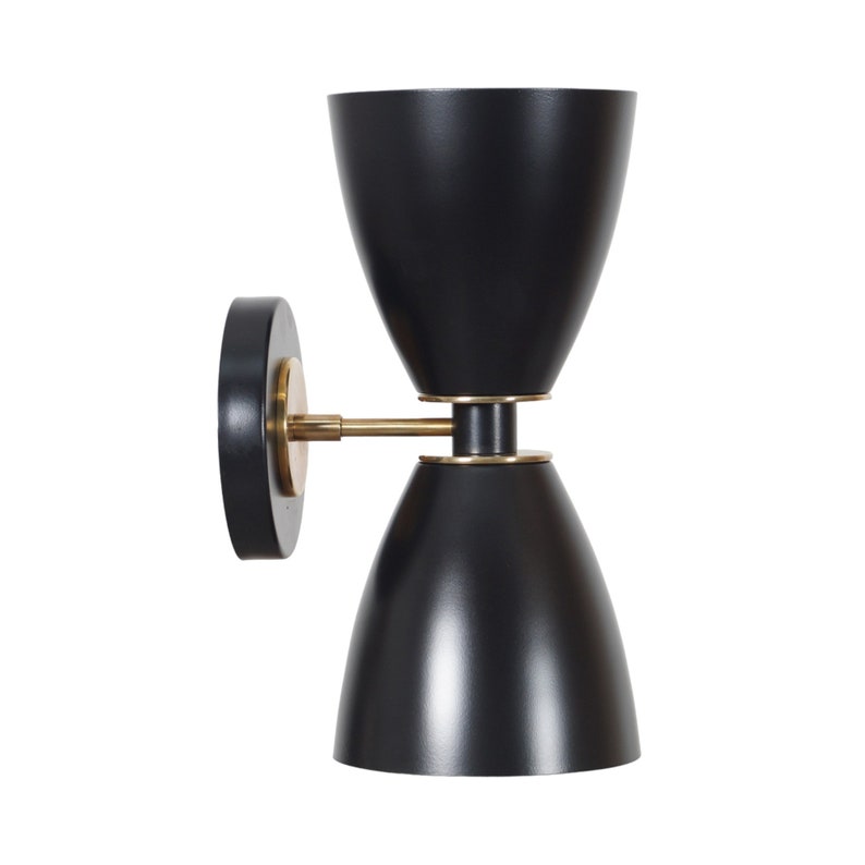 Mid Century Style Brass Sputnik Double Shade Wall Sconce Brass Wall Lamp Bedside Sconce