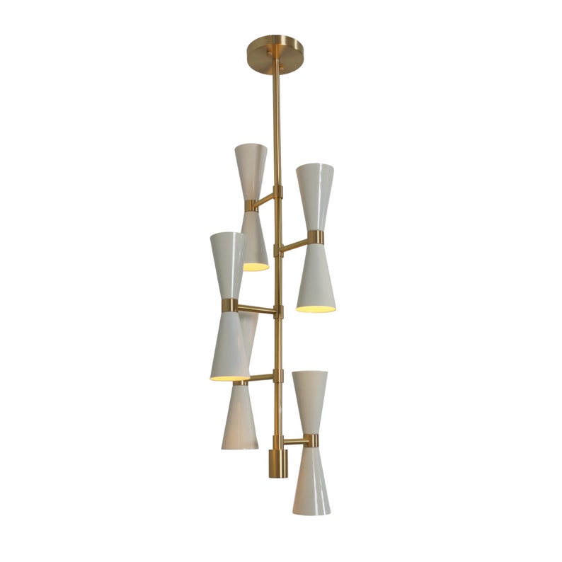 Mid Century Sputnik Ten Light Chandelier Modern Handmade Brass Ceiling Light Fixture