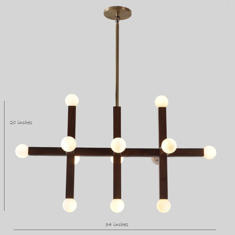 Thirteen Globe Handmade Sputnik Wood Chandelier Pendant Light Fixture Globe Pendant