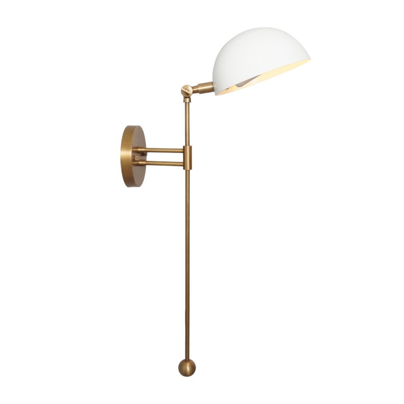 Single Light Articulated Shade Sputnik Raw Brass Wall Lamp Beside Wall Sconce Handmade Brass Wall Sconce