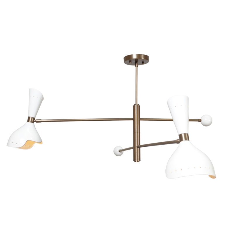 4 Light Ceiling Counter ball Pendant Mid Century Modern Raw Brass Sputnik chandelier light Fixture