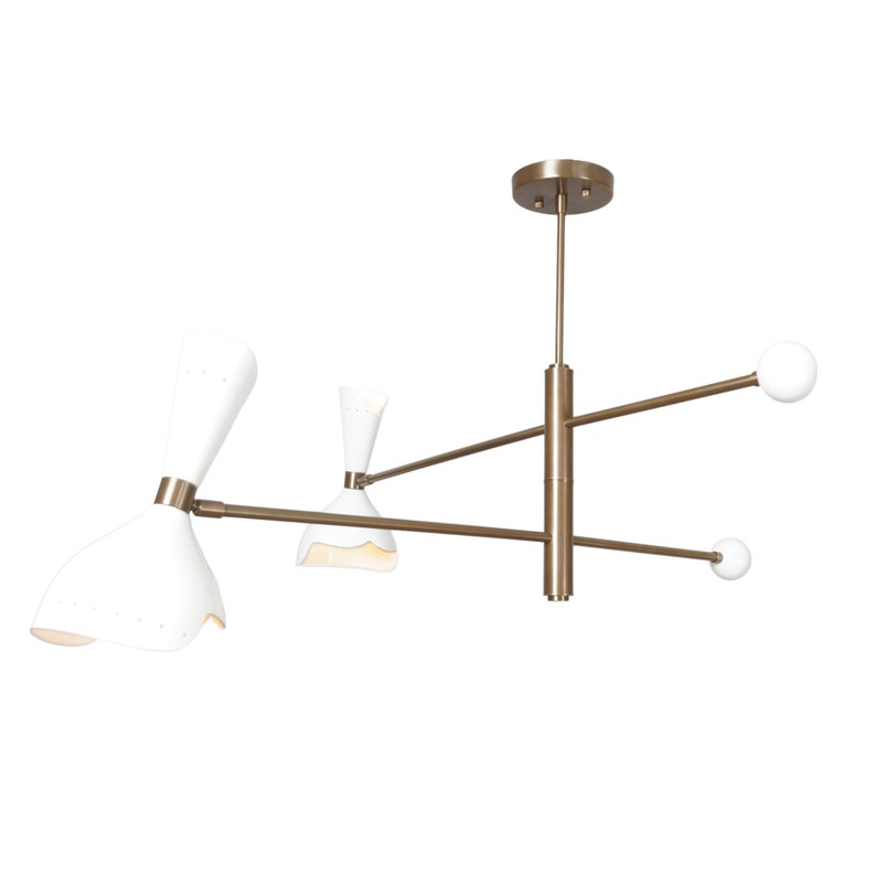4 Light Ceiling Counter ball Pendant Mid Century Modern Raw Brass Sputnik chandelier light Fixture