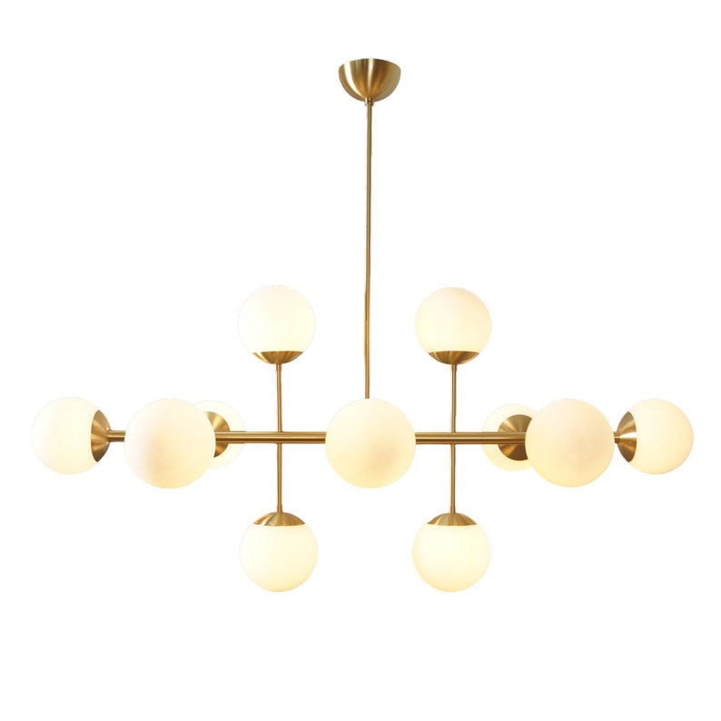 12 Light Globe Mid Century Brass Sputnik Ceiling chandelier light Fixture