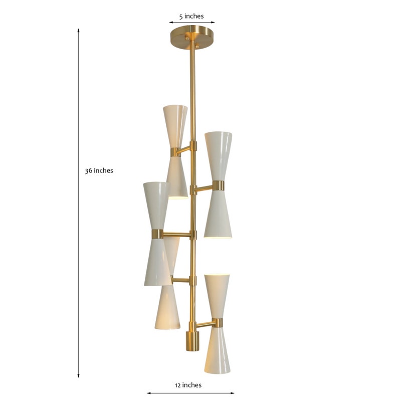 Mid Century Sputnik Ten Light Chandelier Modern Handmade Brass Ceiling Light Fixture