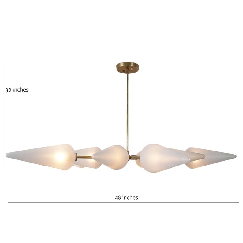 Ten Glass Shade Chandelier Modern Handmade Brass Chandelier Ceiling Light Fixture Flush Mount