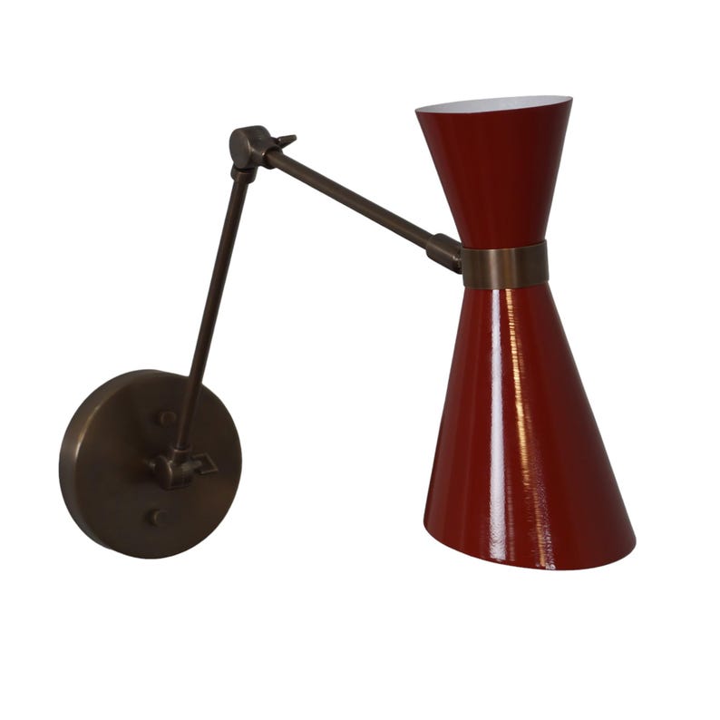 Single Shade Sputnik Pivot Articulated Arm Brass Bedside Wall Lamp Sconce Fixture