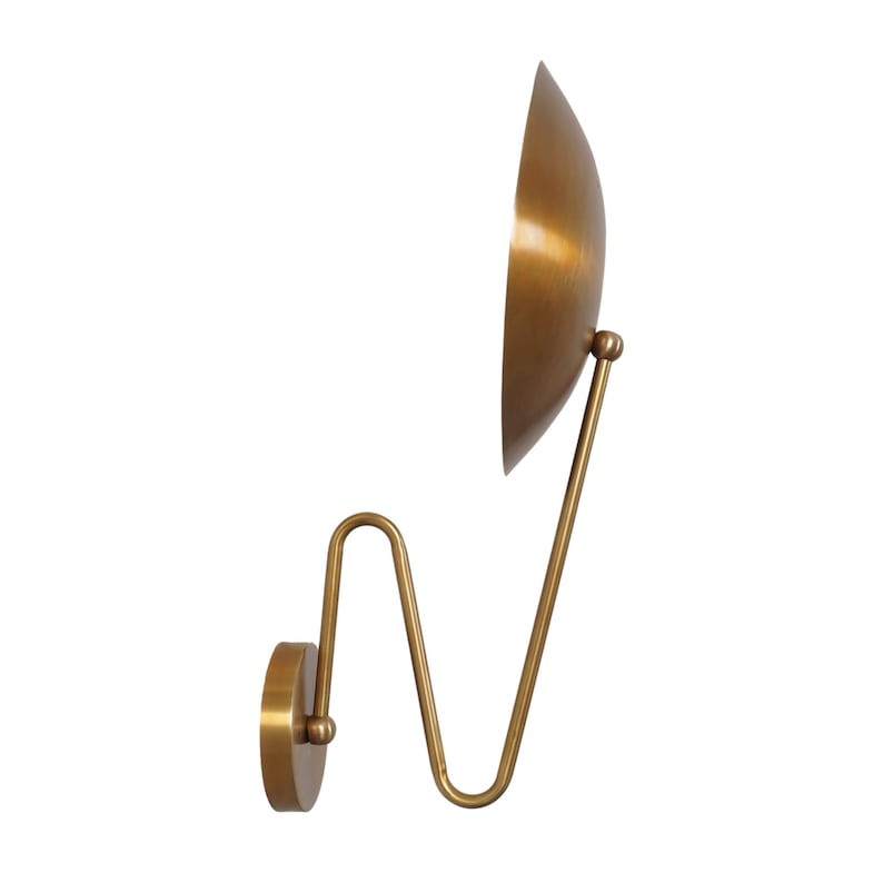 Single Light Disk Shade Sputnik Brass Wall Lamp Beside Wall Sconce