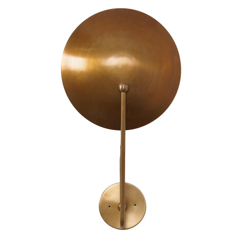 Single Light Disk Shade Sputnik Brass Wall Lamp Beside Wall Sconce
