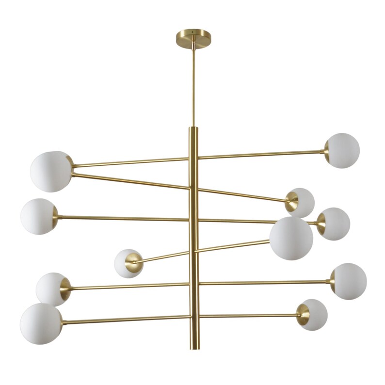 Handmade 12 Glass Globe Light Shade Sputnik Starburst Ceiling Pendant Chandelier Light Fixture