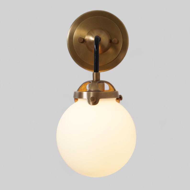 Handmade Single Light Glass Globe Sputnik Brass Wall Sconce Raw Brass Wall Mount Lamp Fixture