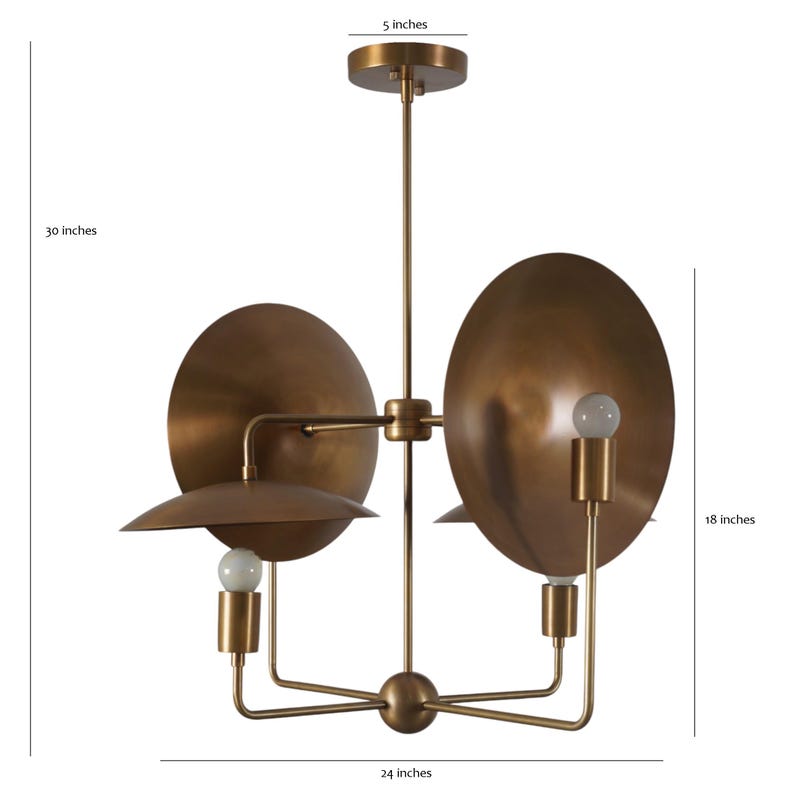 4 Light Mid Century Brass Sputnik Light Fixture Modern Raw Brass Sputnik chandelier Pendant