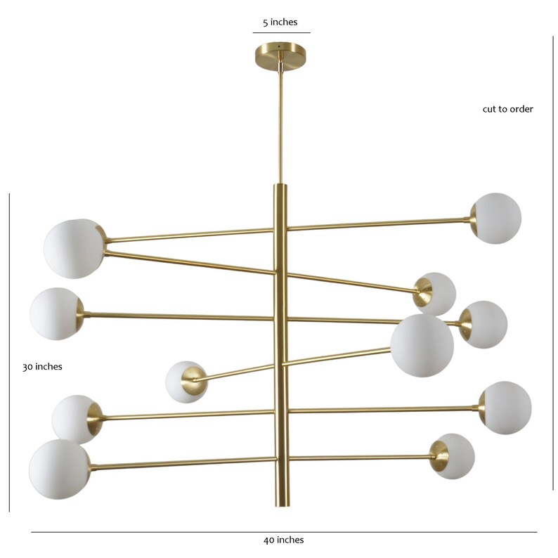 Handmade 12 Glass Globe Light Shade Sputnik Starburst Ceiling Pendant Chandelier Light Fixture