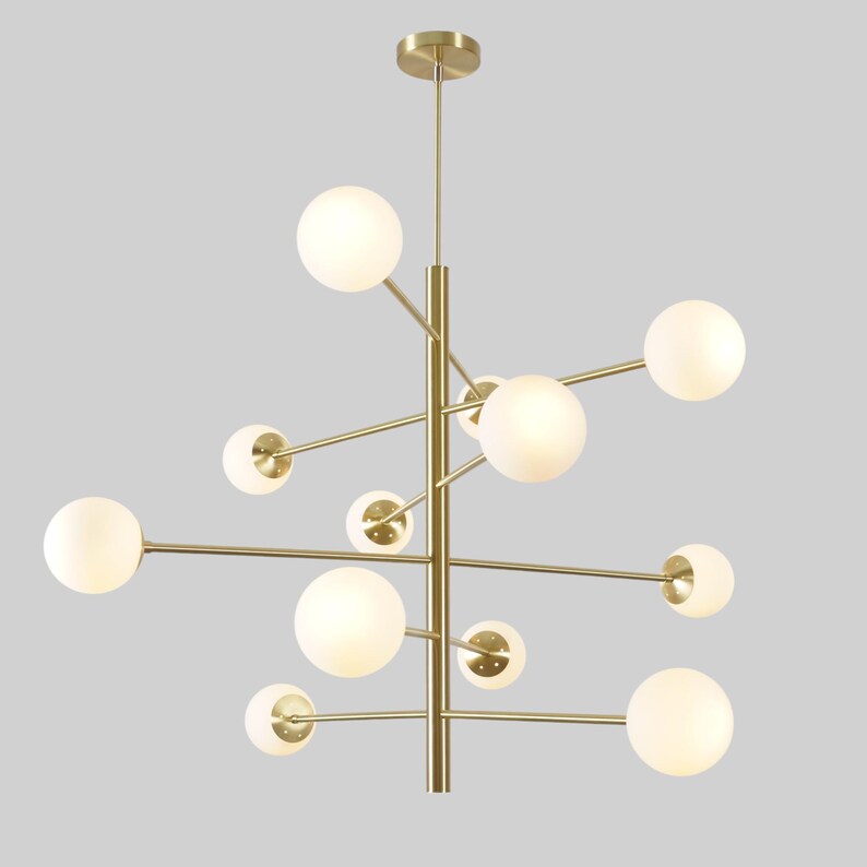 Handmade 12 Glass Globe Light Shade Sputnik Starburst Ceiling Pendant Chandelier Light Fixture