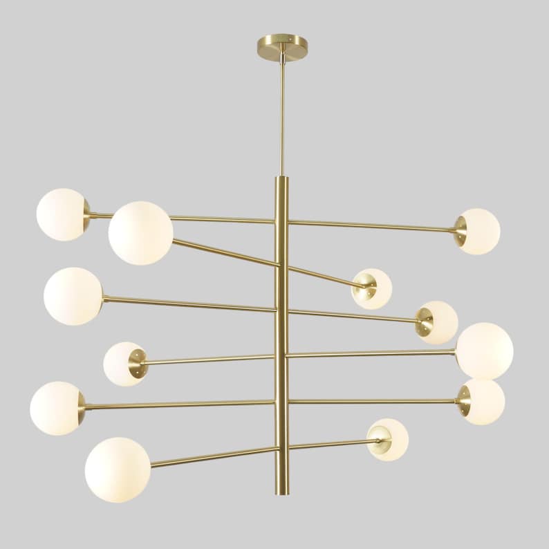 Handmade 12 Glass Globe Light Shade Sputnik Starburst Ceiling Pendant Chandelier Light Fixture