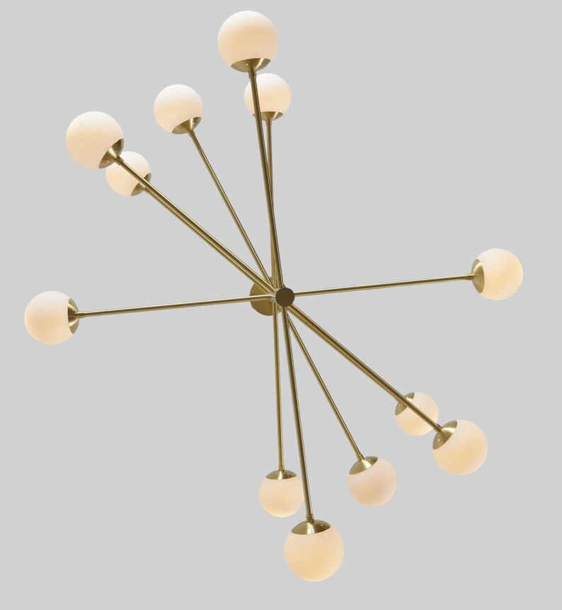 Handmade 12 Glass Globe Light Shade Sputnik Starburst Ceiling Pendant Chandelier Light Fixture