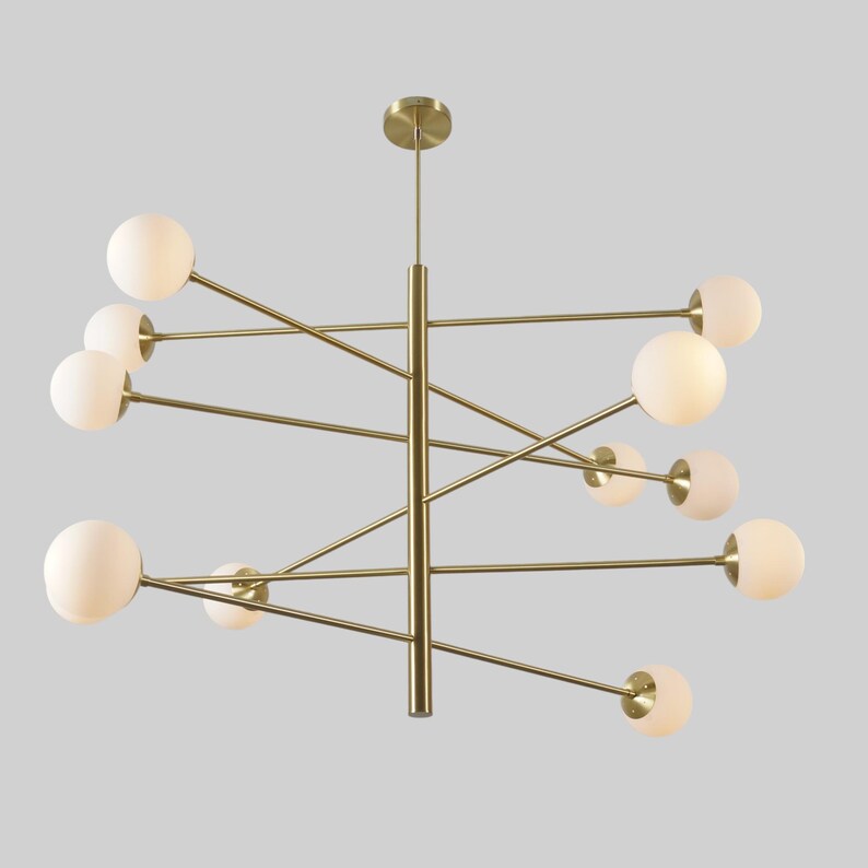 Handmade 12 Glass Globe Light Shade Sputnik Starburst Ceiling Pendant Chandelier Light Fixture