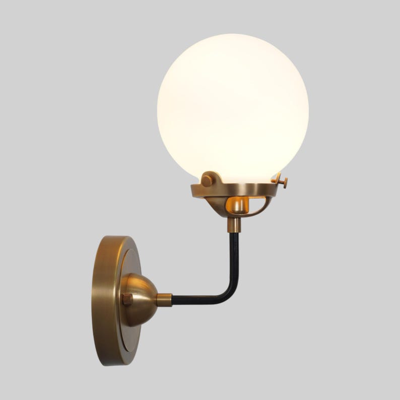 Handmade Single Light Glass Globe Sputnik Brass Wall Sconce Raw Brass Wall Mount Lamp Fixture