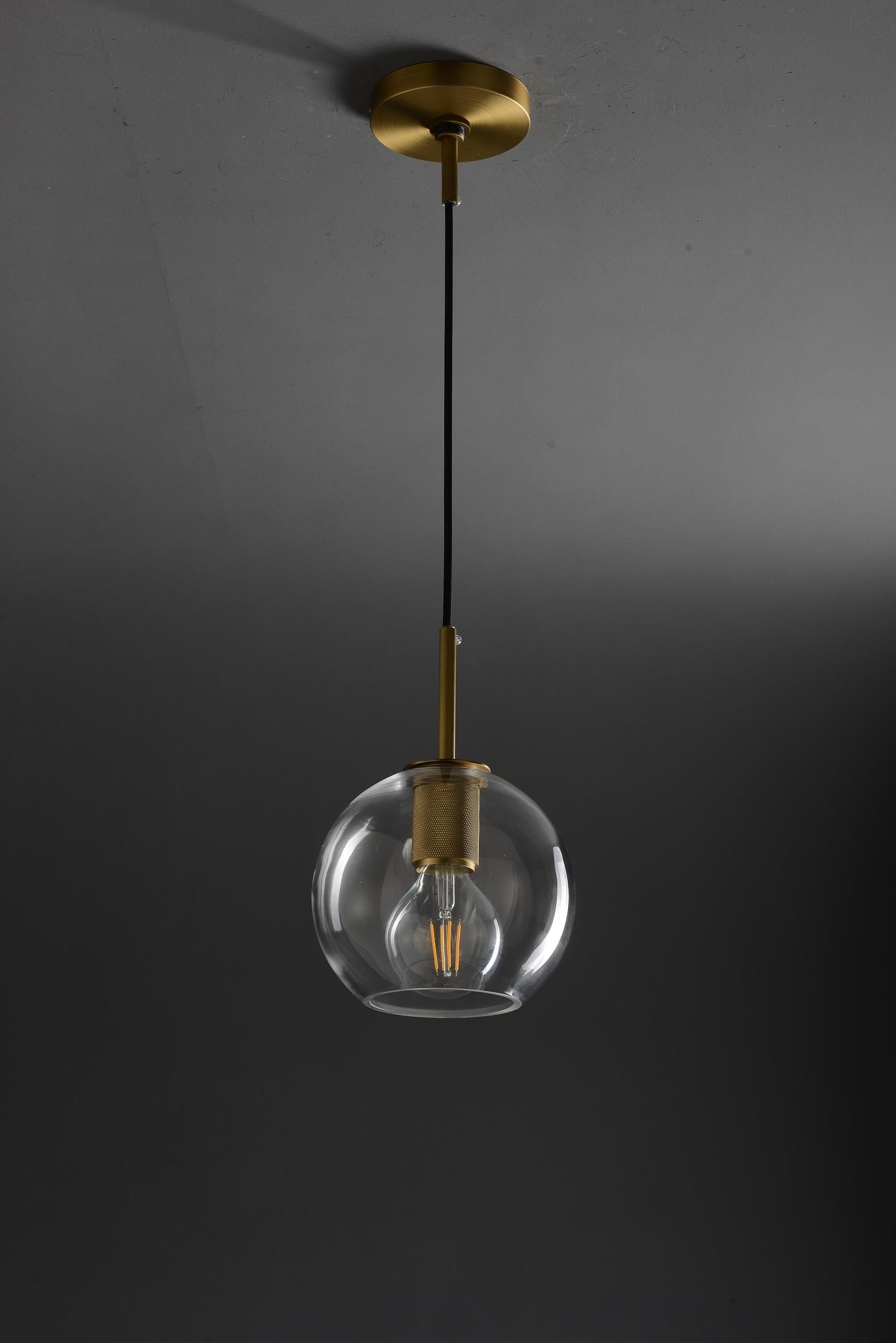 Handmade Copper and Glass Geometric Chandelier - Vintage Glass Pendant Light