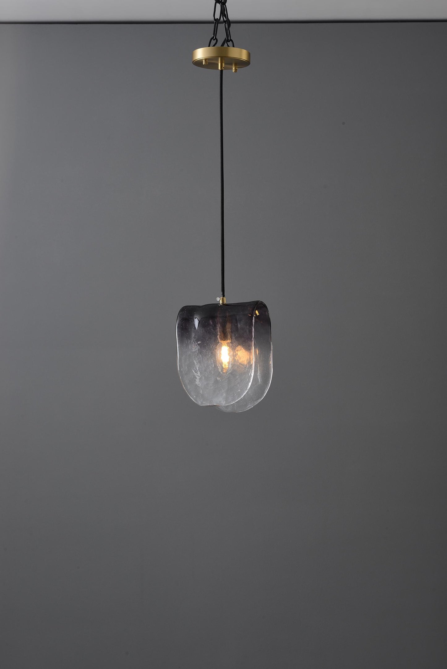Classic Contemporary Copper and Glass Chandelier | Modern Copper Glass Pendant Light, Artistic Crystal Fixture, and Stylish Vintage Lighting