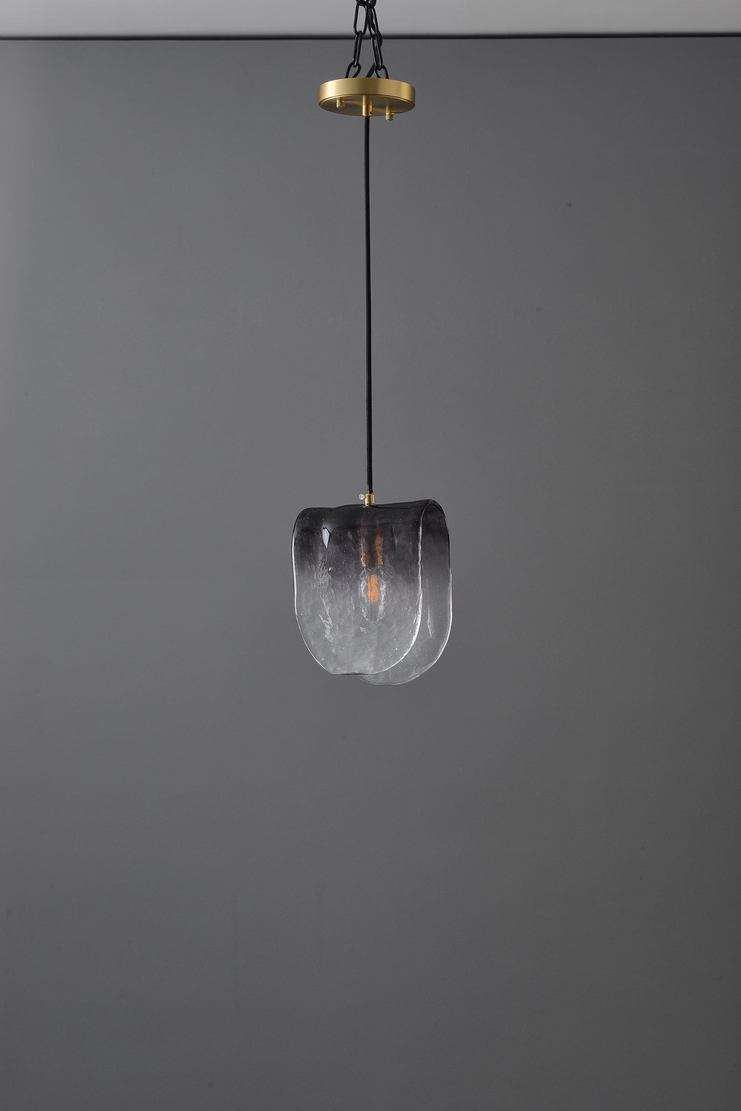Classic Contemporary Copper and Glass Chandelier | Modern Copper Glass Pendant Light, Artistic Crystal Fixture, and Stylish Vintage Lighting