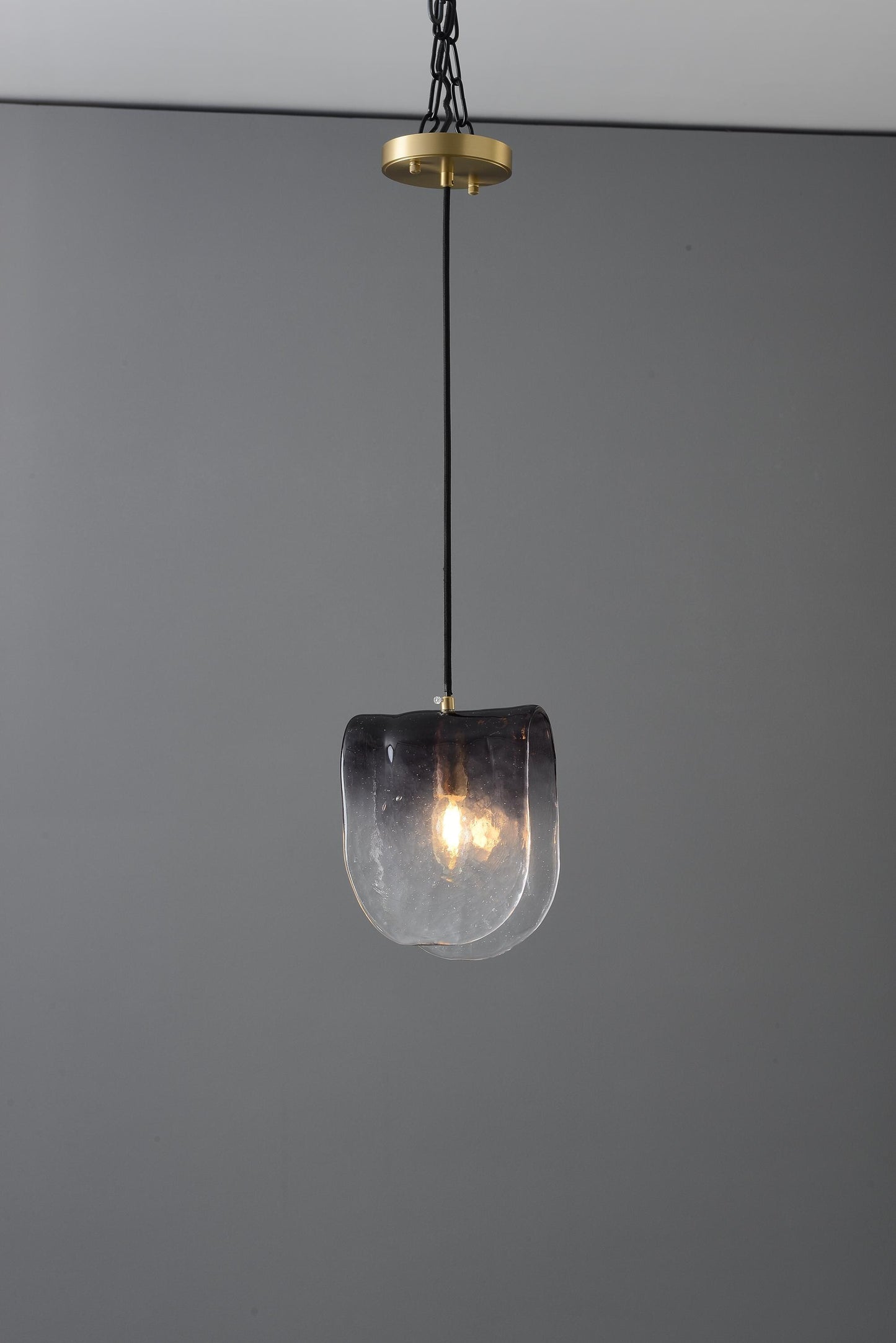 Classic Contemporary Copper and Glass Chandelier | Modern Copper Glass Pendant Light, Artistic Crystal Fixture, and Stylish Vintage Lighting