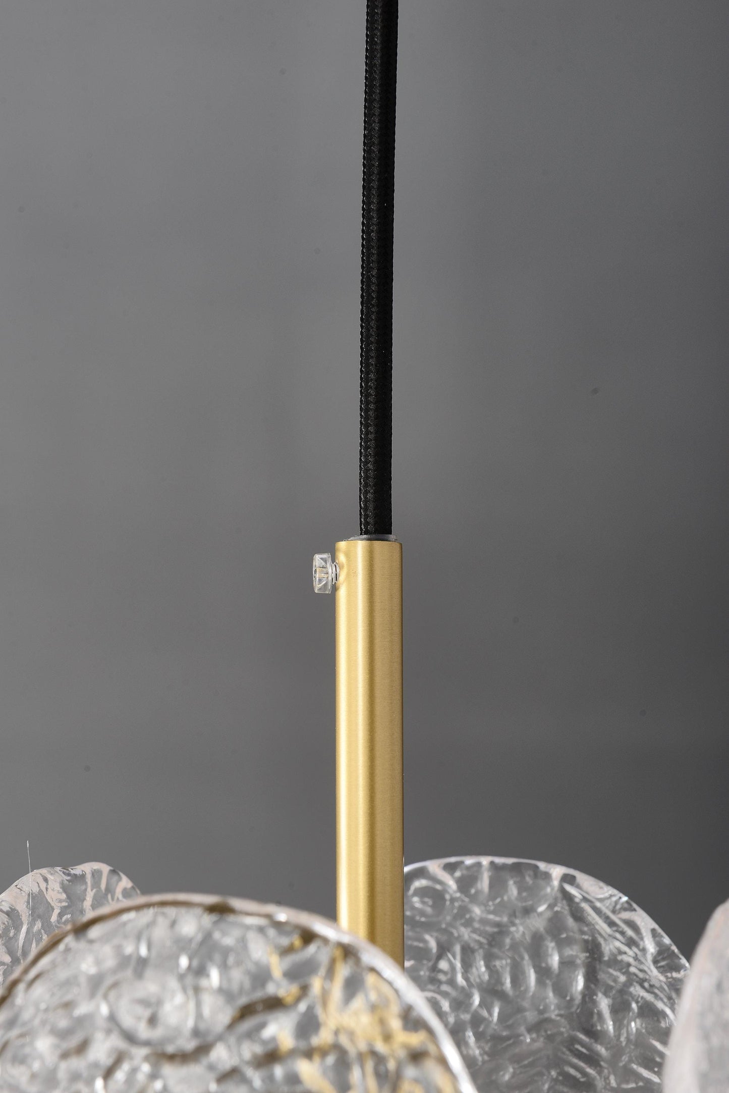 Refined Single-Hanging Copper and Glass Chandelier | Modern Pendant with Artistic Crystal Accents