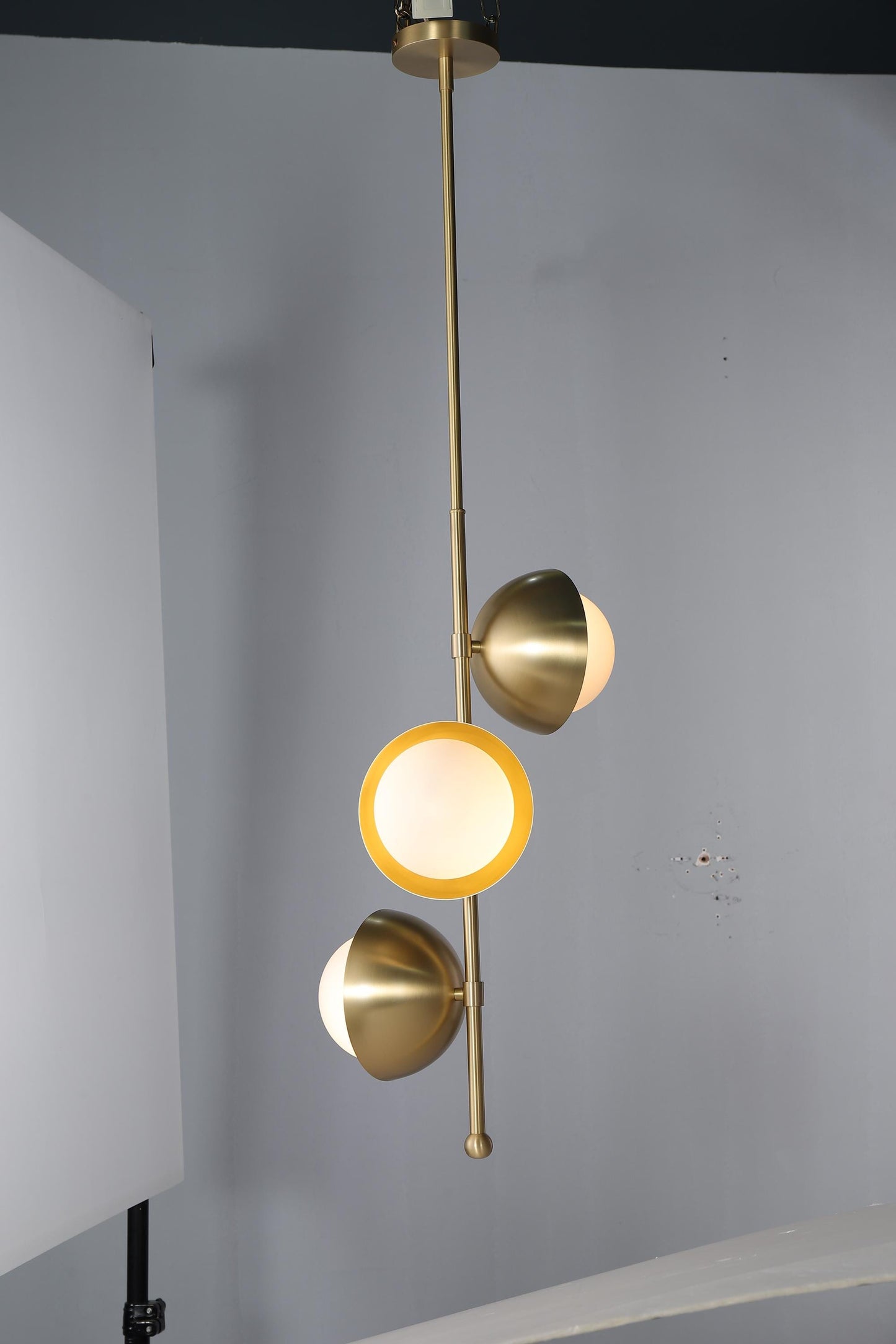 Industrial Copper and Glass Chandelier- Stylish Modern Pendant Light with Art Deco Touch