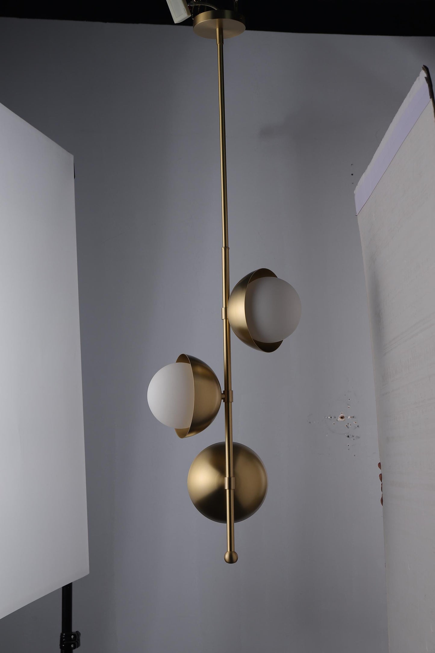 Industrial Copper and Glass Chandelier- Stylish Modern Pendant Light with Art Deco Touch