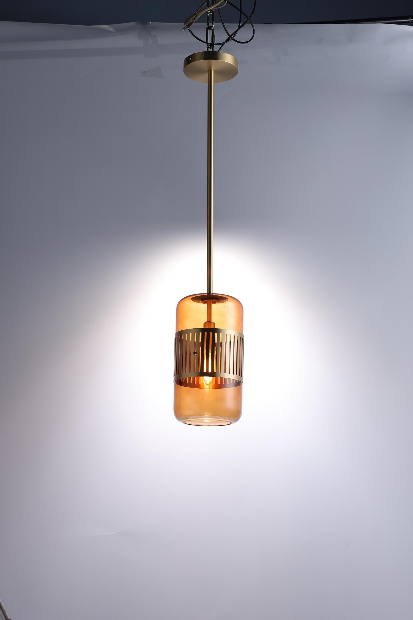 Rustic Copper Chandelier with Glass Accents – Modern Style