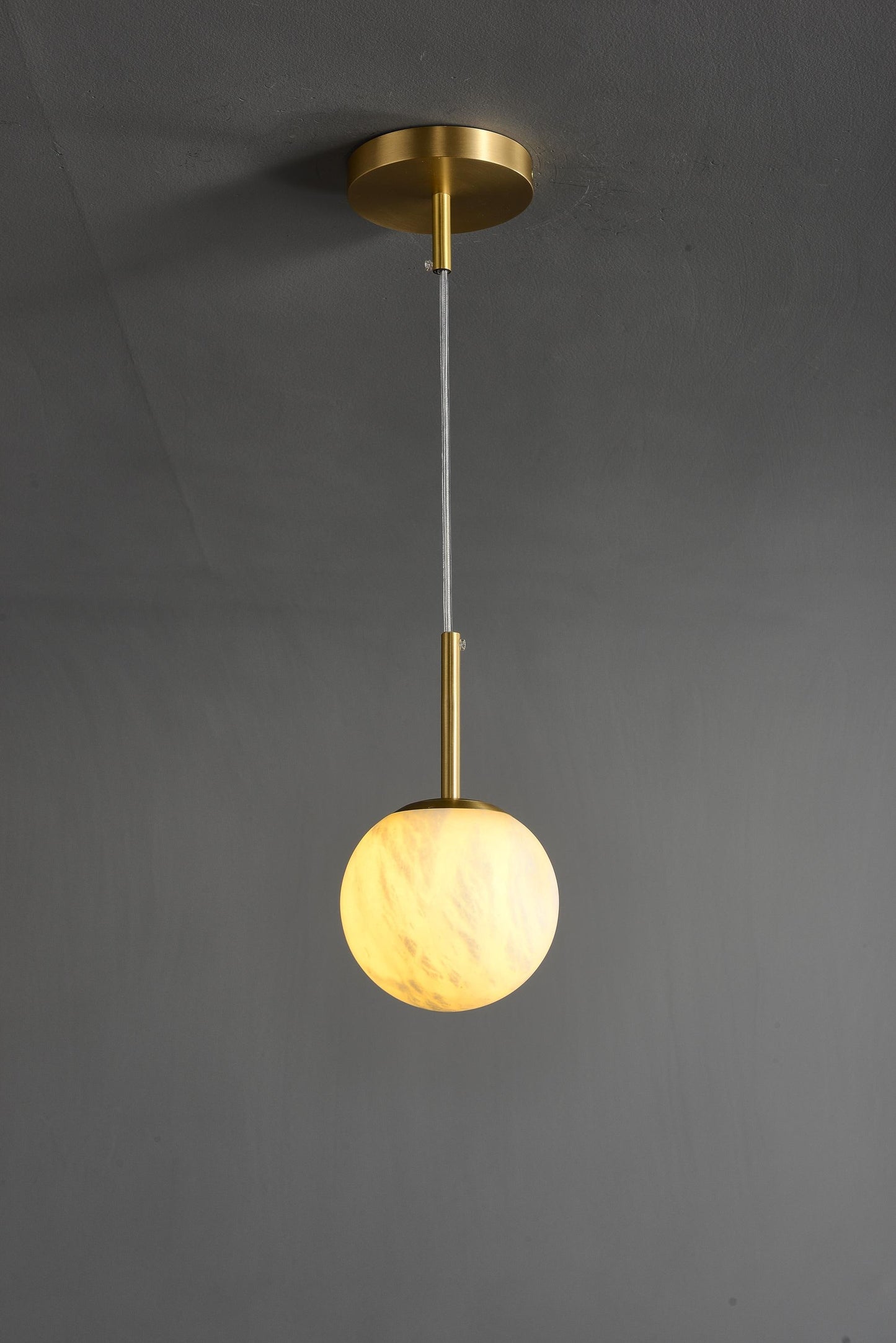 Designer Copper and Marble Ceiling Chandelier- Modern Luxury Lighting Fixture