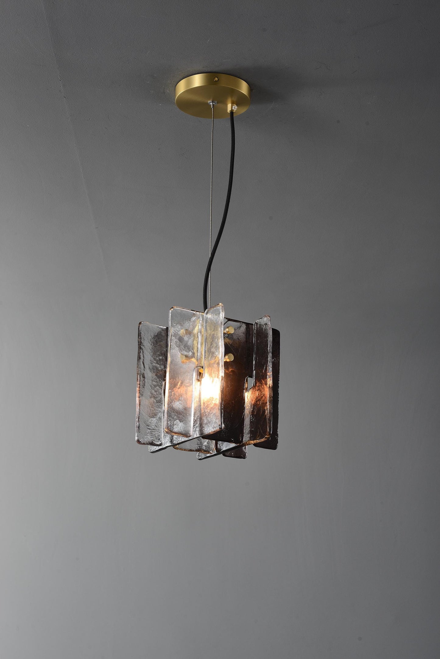 Handcrafted Vintage Rustic Black Frame Copper and Glass Chandelier – Modern Luxury Pendant Lighting Fixture