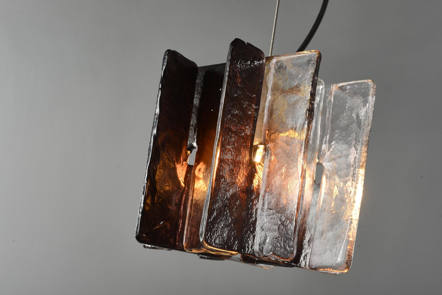 Handcrafted Vintage Rustic Black Frame Copper and Glass Chandelier – Modern Luxury Pendant Lighting Fixture