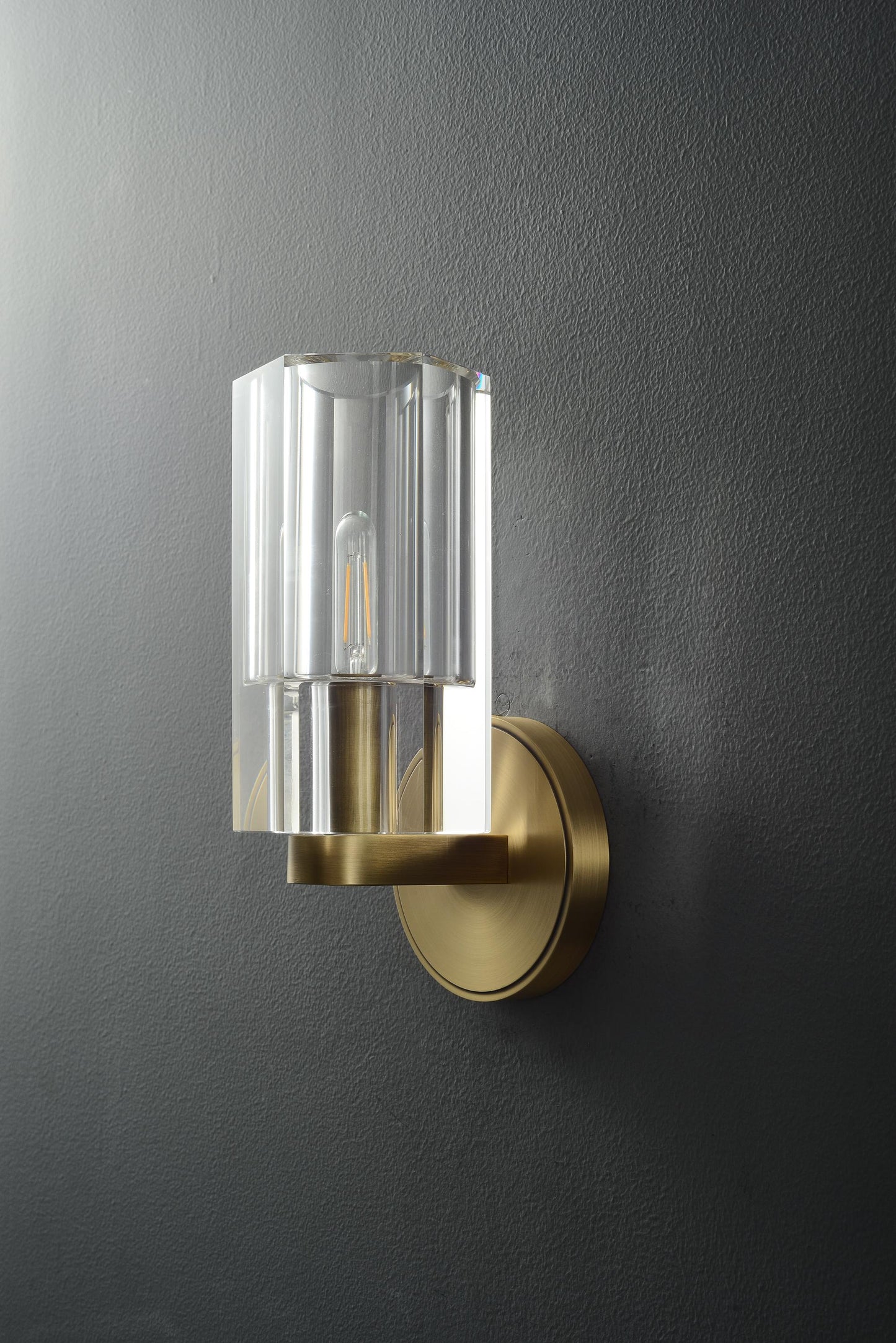Handcrafted Vintage Bronze Copper and K9 Crystal Wall Lamp – Modern Luxury Lighting Fixture