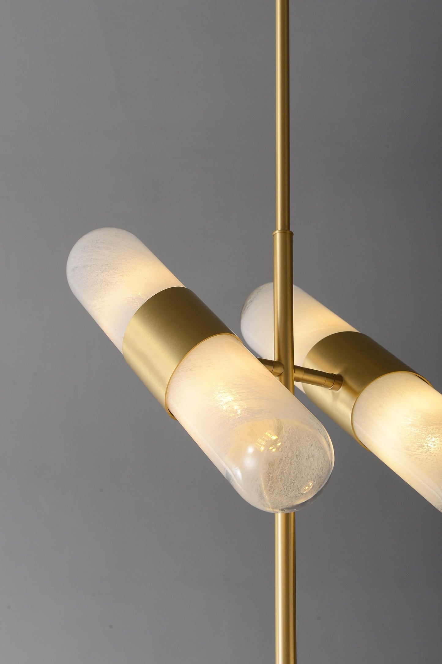 3 Vintage and Modern Brass Frame Glass Chandelier | Luxury Copper Hanging Light Fixture with Antique Mid-Century Design
