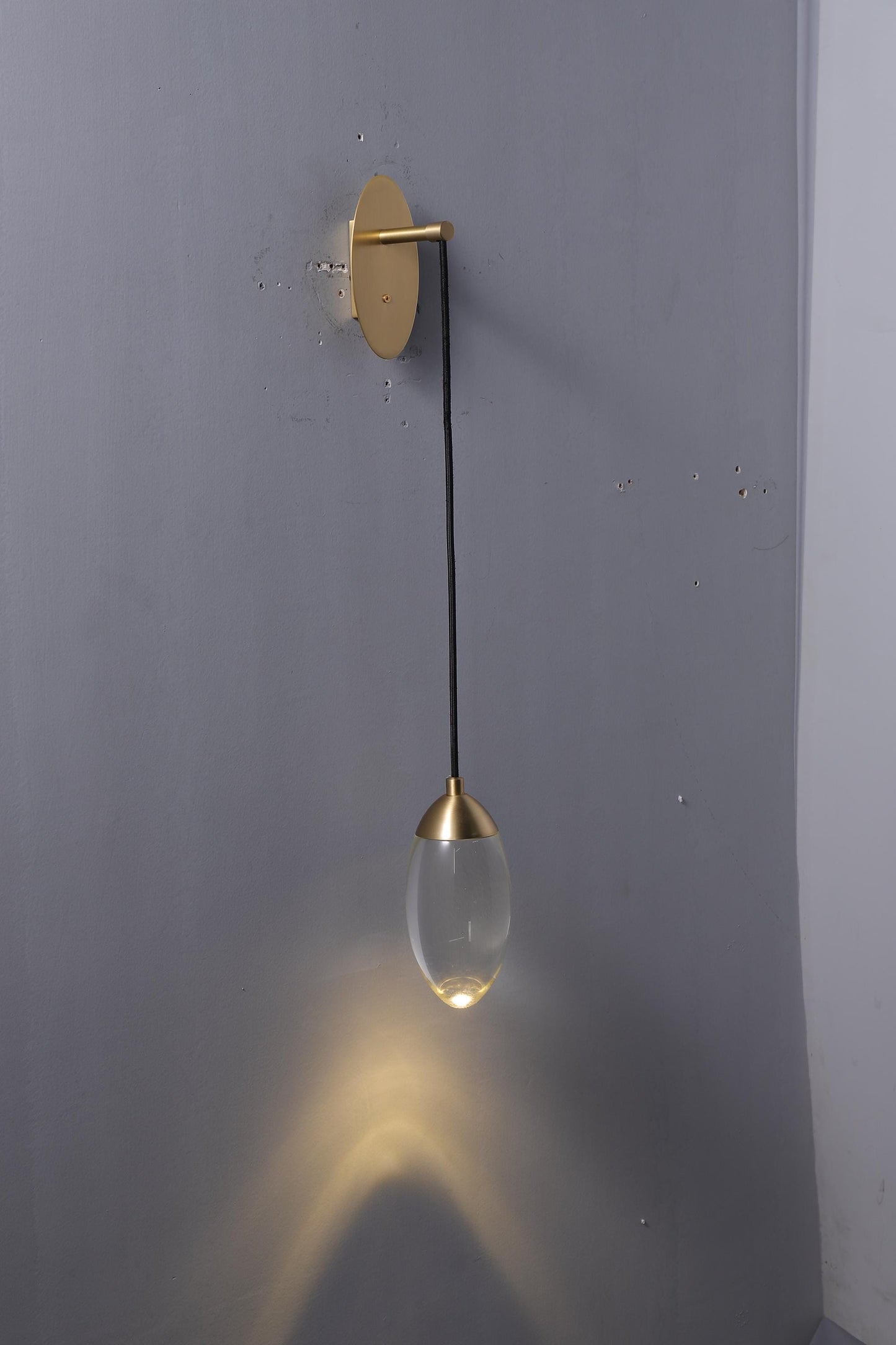 Handcrafted Vintage Antique Brass Bronze Lamp K9 Crystal Wall Lamp