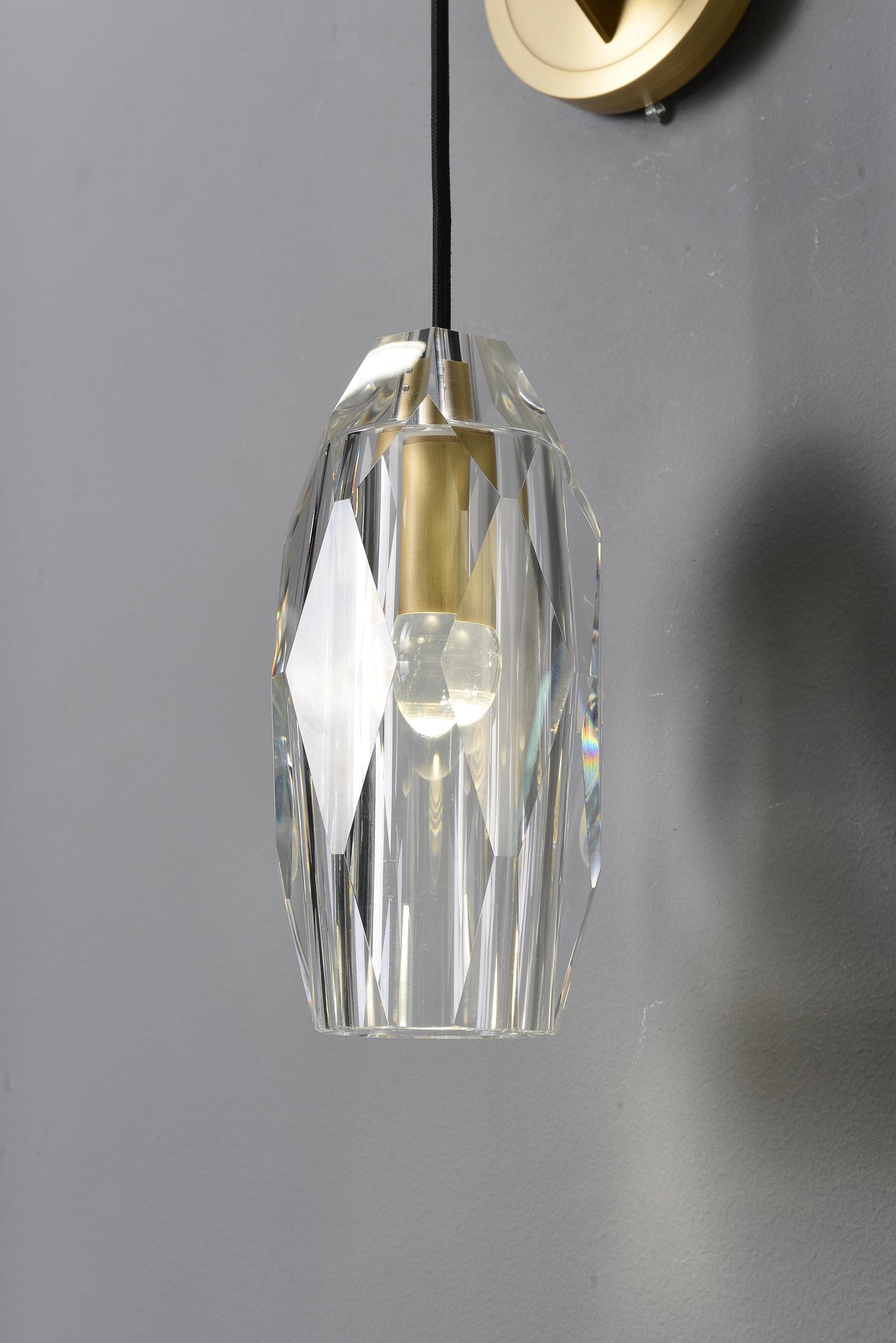 Bronze Shade Brass Copper Crystal Wall Lamp