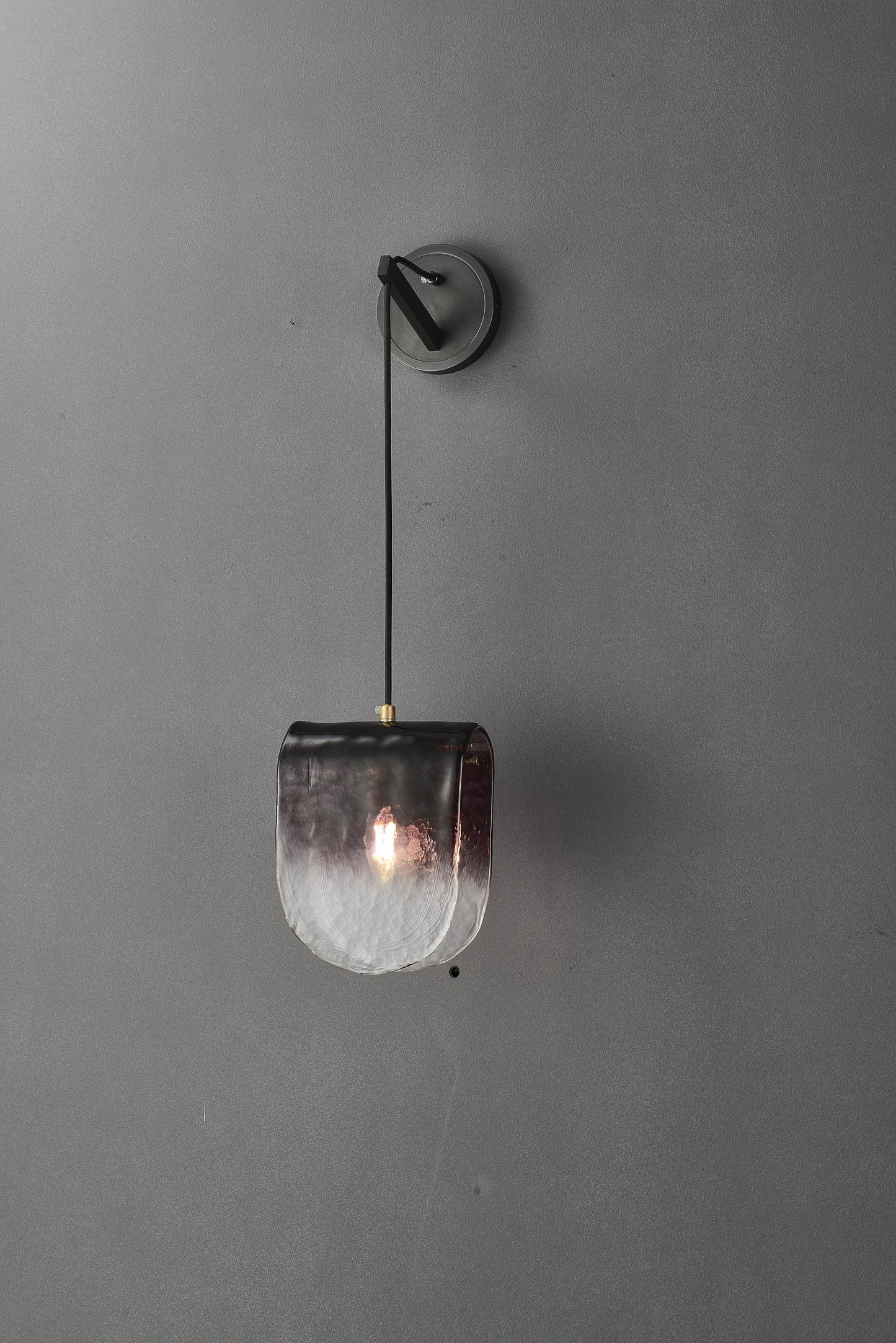 Modern Wall Fixture Brass Glass Copper Wall Lamp in Black