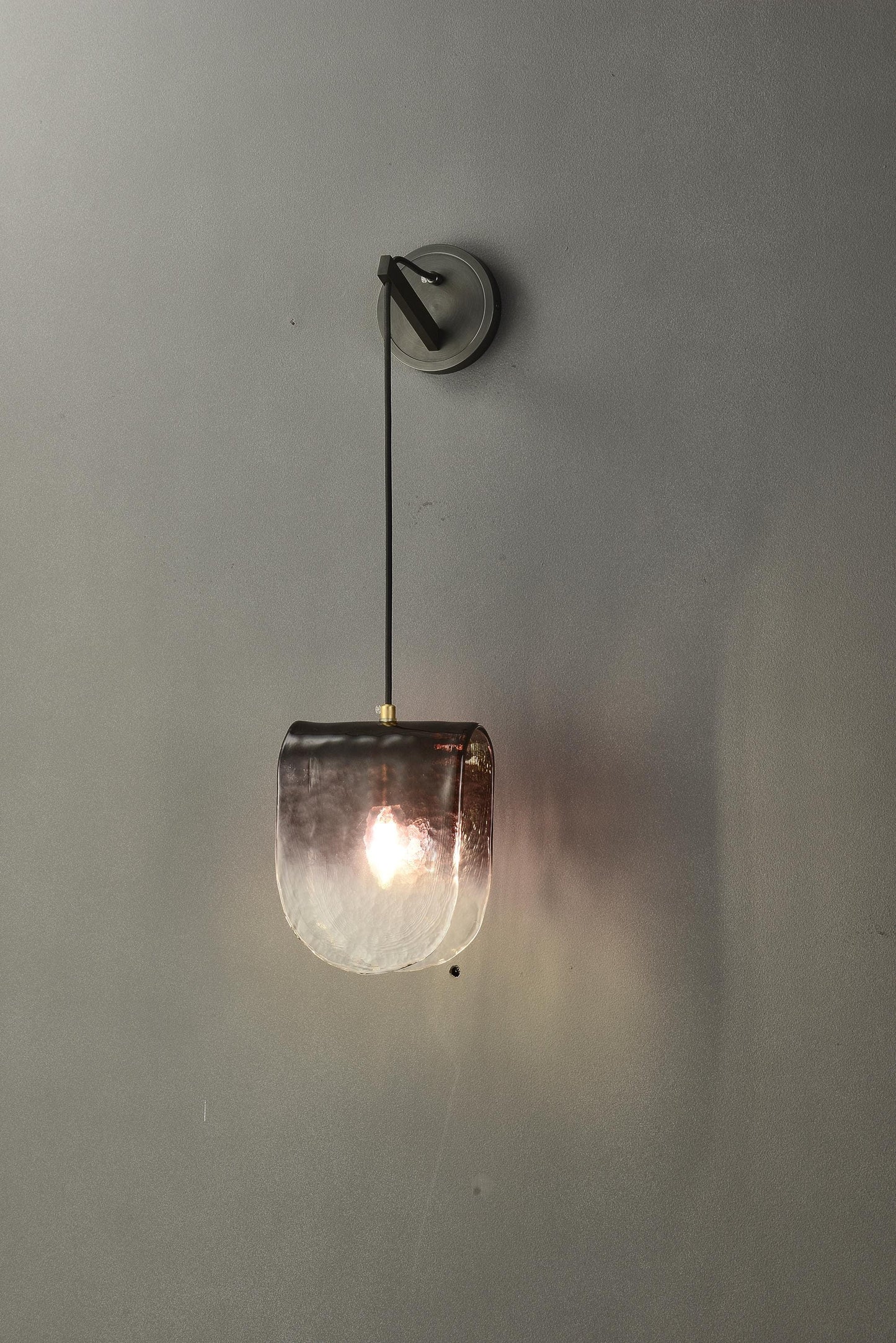 Modern Wall Fixture Brass Glass Copper Wall Lamp in Black