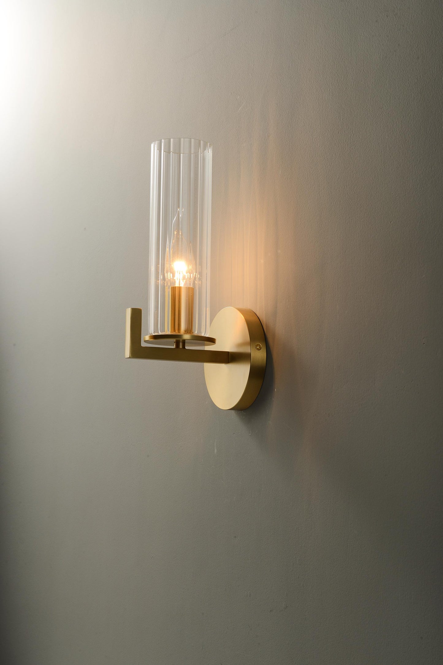 Contemporary and Vintage Copper Wall Lamp Glass Shade