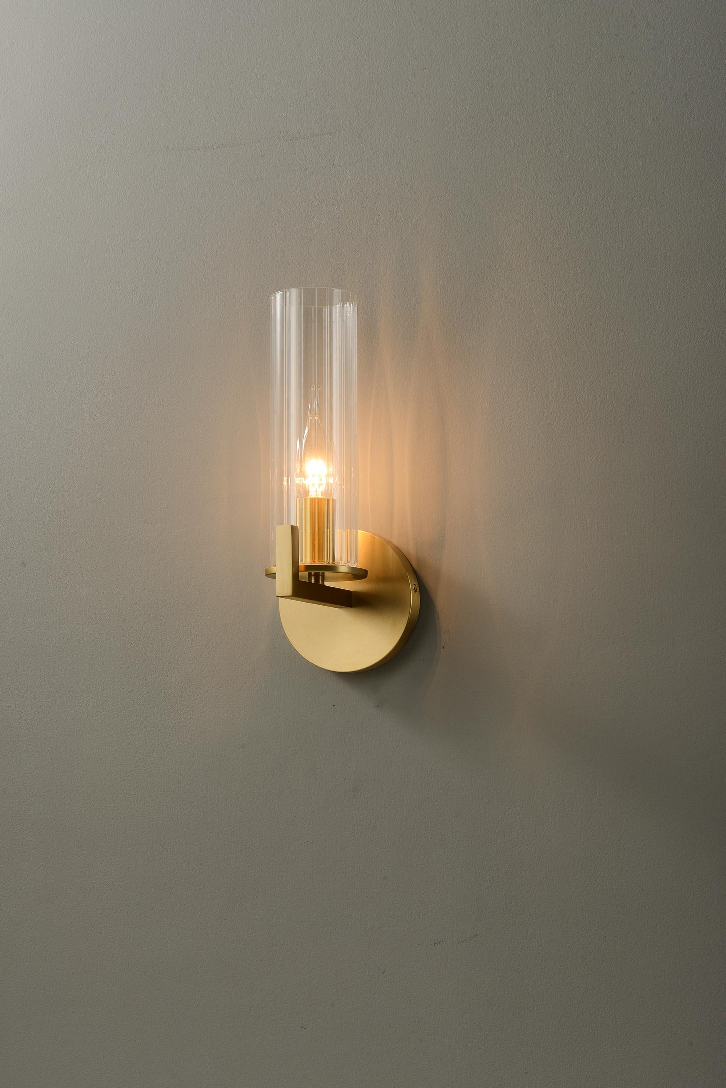 Contemporary and Vintage Copper Wall Lamp Glass Shade